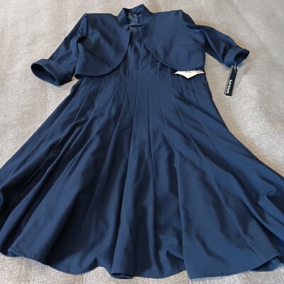 R&M Richards 2 piece dress set navy blue womens size 10