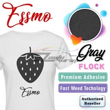 Gray Flock Heat Transfer Vinyl HTV T-Shirt 20" Roll Iron On Heat Press DF15