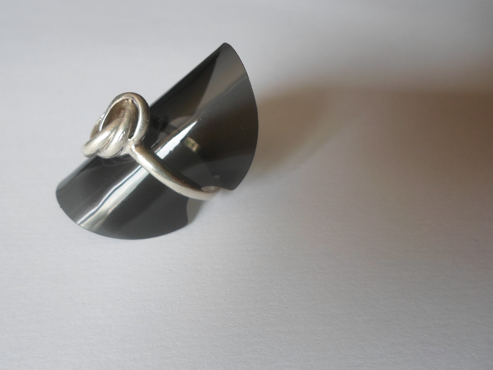 solid silver ring, interlaced openwork ovals, siz… - image 8