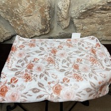 SL Home Fashions Floral Baby Blanket Orange Reversible Polka Dots 30x40"