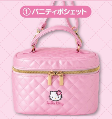 Sanrio Hello Kitty Vanity Pochette 90s Quilted Pink Pouch Japan
