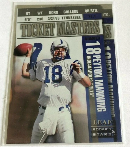 1998 Leaf Rookies & Stars Ticket Masters Peyton Manning #16 Rookie Colts /2500