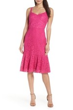 Chelsea28 Women's Lace Fit  Flare sleeveless midi Dress size 8 169 in pink