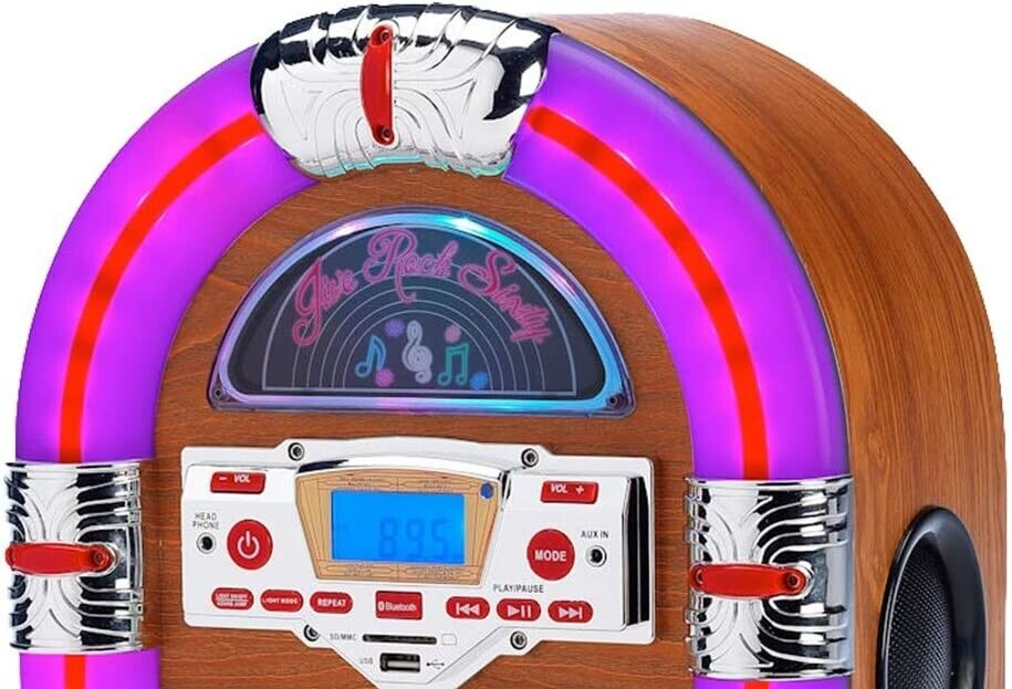 Jukebox Tabletop CD Bluetooth Jive Rock 60 USB Rock Mini LED Sixty