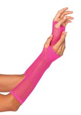 Leg Avenue Triangle Net Fingerless Gloves Hot Pink