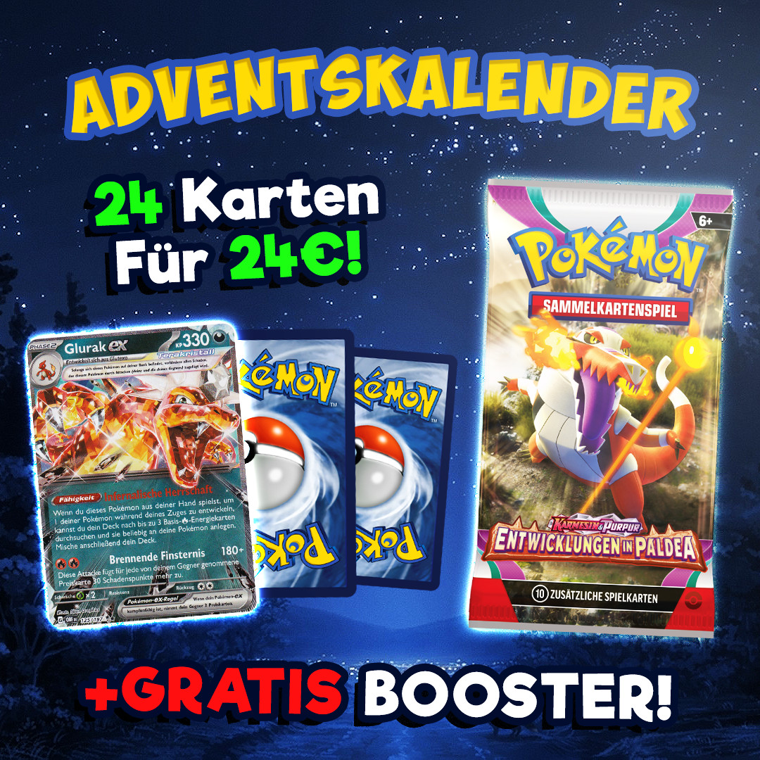 Pokemon Adventskalender 24 Karten für 24€! + Gratis Päckchen - TOP GESCHENK ⭐