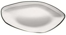 35cm Long Clear Asymmetrical Oval Glass Serving Platter 38cm Wide Party Tray