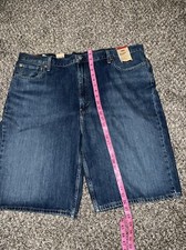 Levis 469 Loose Shorts Men s Dark Wash Denim Jean Size 44X12 Hits Below Knee