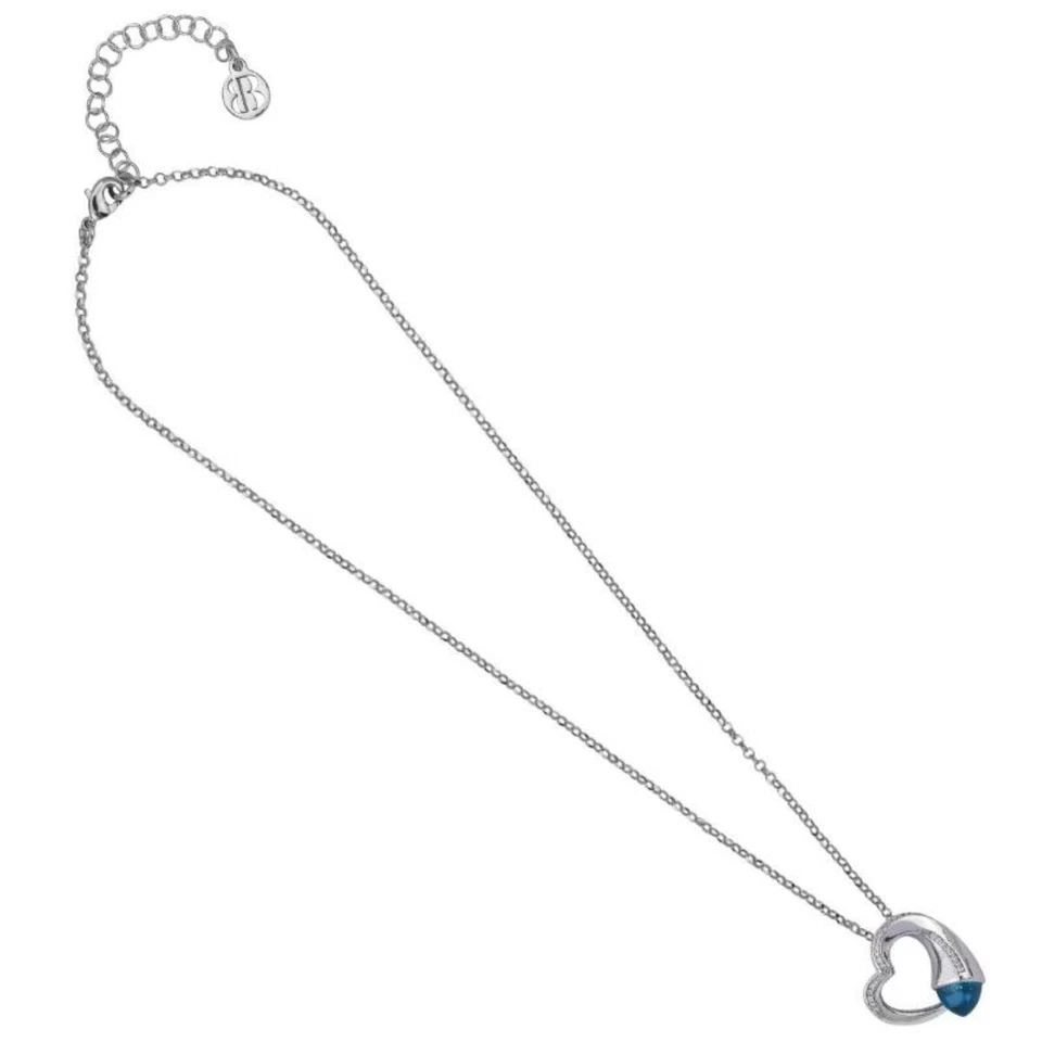 Collana Donna BOCCADAMO KGR032M Bronzo Rodiato con Cuore e Pietra Blu - Immagine 3 di 4