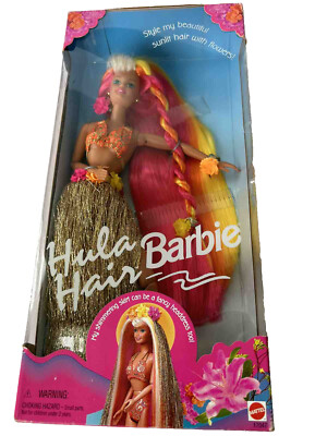 Vintage Barbie Barbie Hula Hair 1996 1996 Hula Hair Barbie Doll Mattel