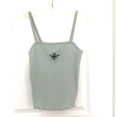 Cold Rush Womens Ribbed Crop Top Tank Bumble Bee Insect Size Small