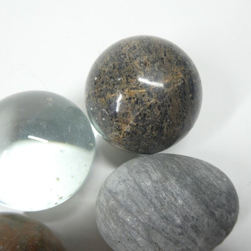 Carved Stone Egg & Sphere Lot Vintage Marble Onyx Polished - Picture 3 of 14