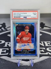 2021-22 O-Pee-Chee Platinum #BA-PS Blue Rainbow Auto Pius Suter PSA 9