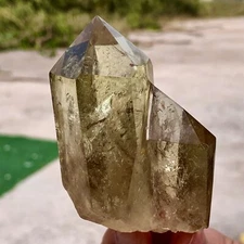 229G Natural citrine Smoke Quartz obelisk mineral specimen crystal