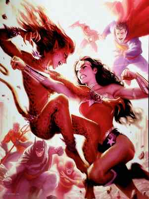 Poster Justice League Wonder Woman vs Jaguar - DC Comics Print 11.5x16