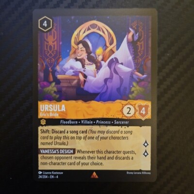 Disney Lorcana: Ursulas Return Ursula Eric's Bride 24/204 Rare NON-FOIL  | eBay
