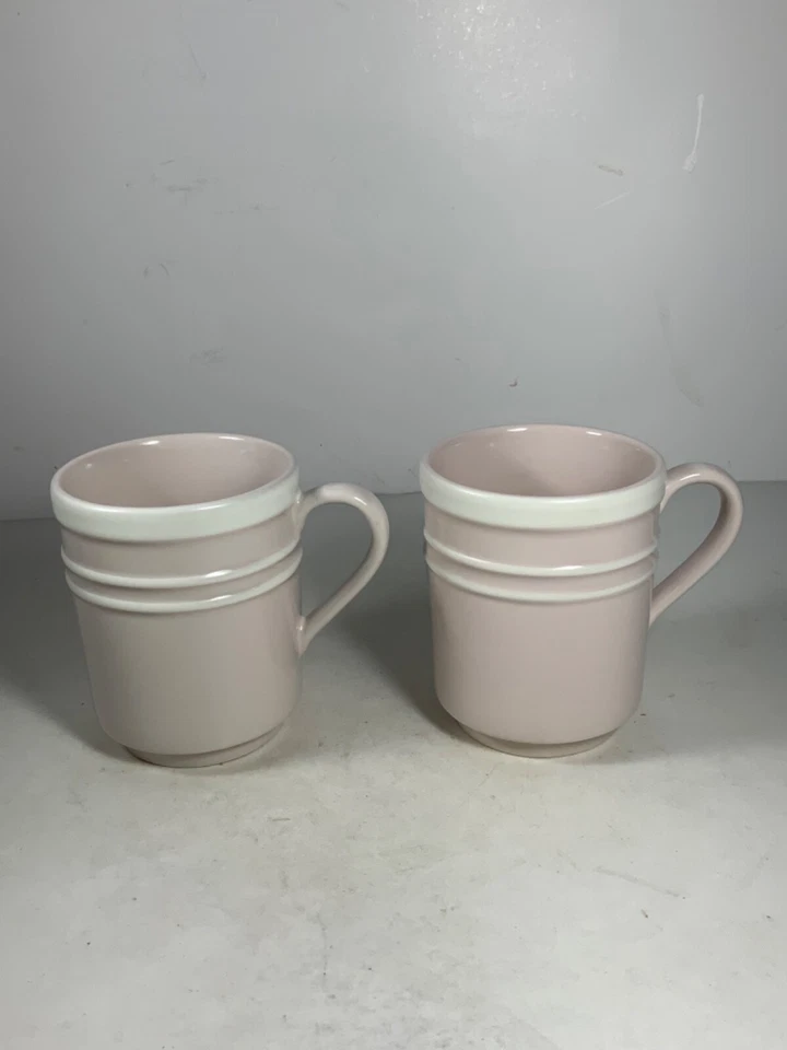 Juego de 2 tazas de cerámica rosa y crema Kate Spade New York de 4 pulgadas Foto 2 de 4