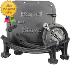 US Stove BSK1000 Barrel Camp Stove Kit, Medium, Black