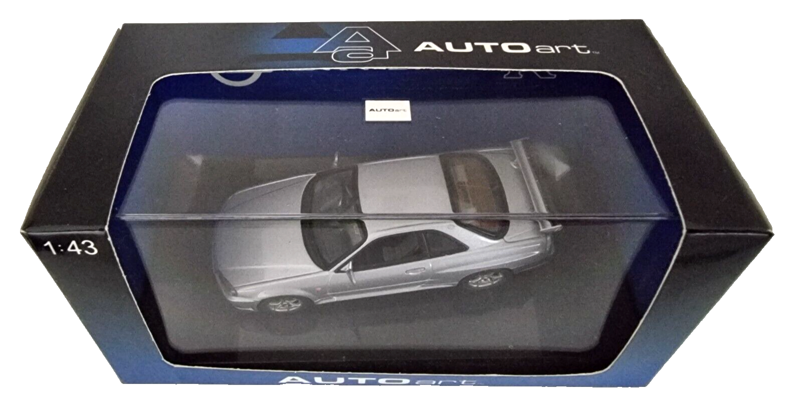 1/43 Scale Nissan Skyline R34 GTR 1999 Silver Autoart Diecast Model Car 57302