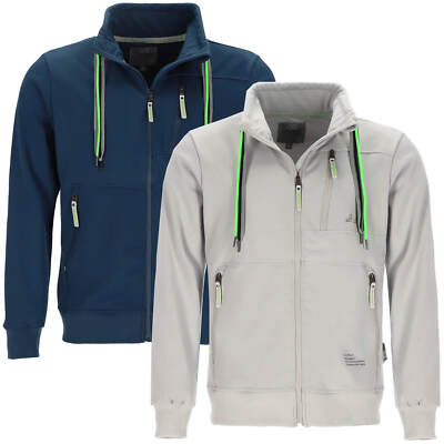 Coastguard Herren Sweatjacke Stehkragen Kordelband Wasserdichter Reißverschluss