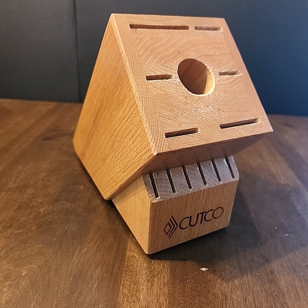 Cutco 13 Slot Knife Block Light Oak Counter Display Holder Wood Wooden