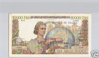FRANCE 10 000 FRANCS GENIE FRANCAIS 4.3.1954 ALPHABET J.6763 !!!! - Photo 1/2