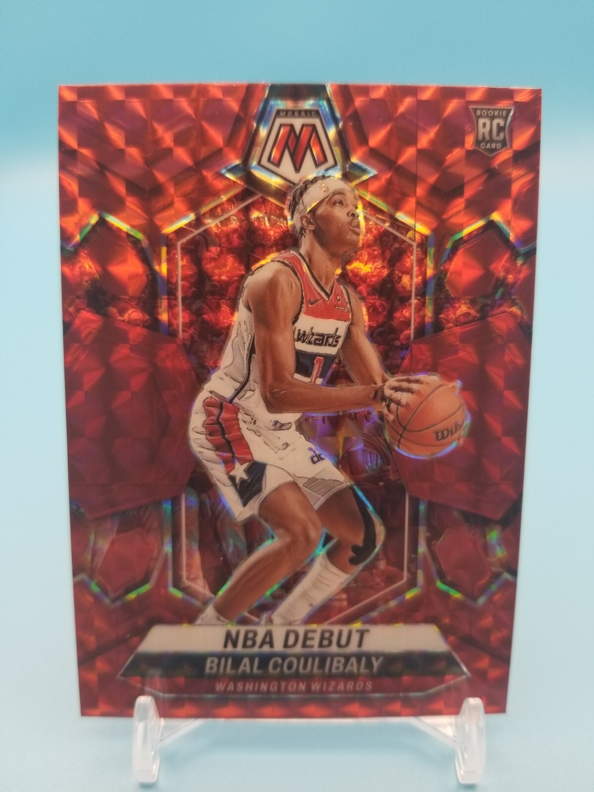 2023-24 Panini Mosaic Bilal Coulibaly Red Prizm NBA Debut RC