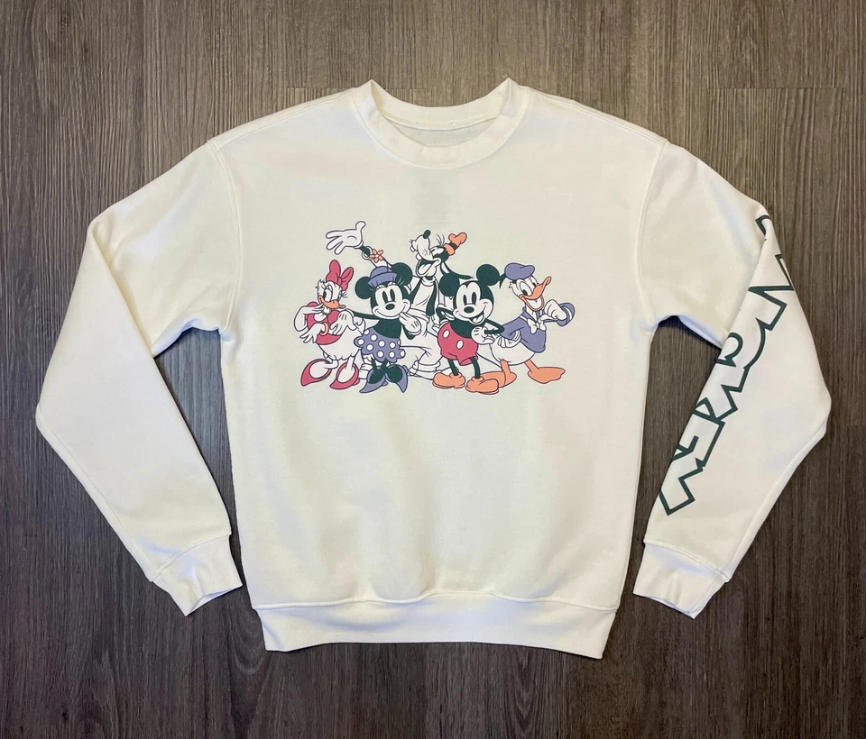Disney Characters Mickey Mouse & Friends Minnie Donald Duck Goofy Sweatshirt XS - Image 2 of 4