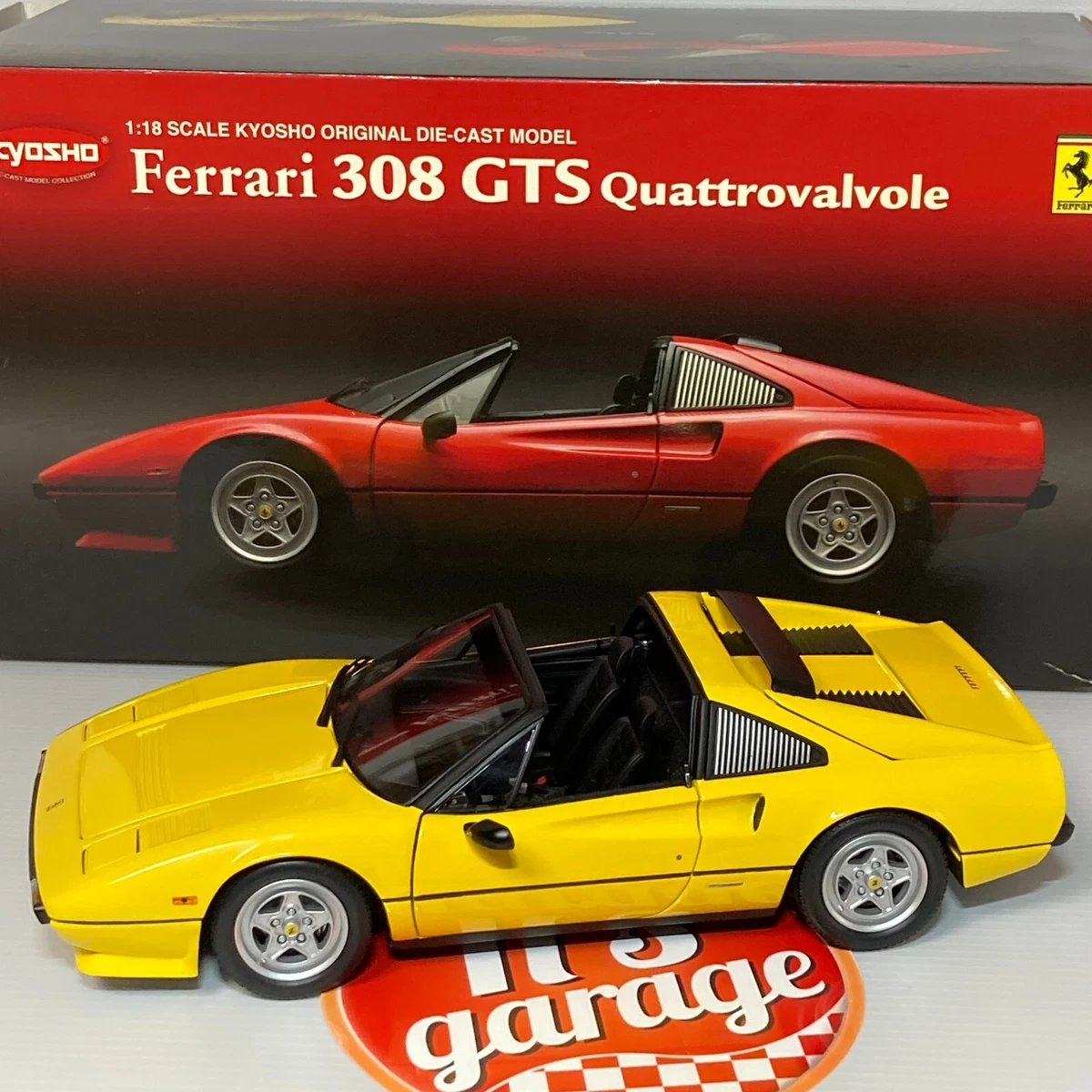 Kyosho 1/18 Ferrari 308 GTS Yellow Quattrovalvole Diecast No.08184Y