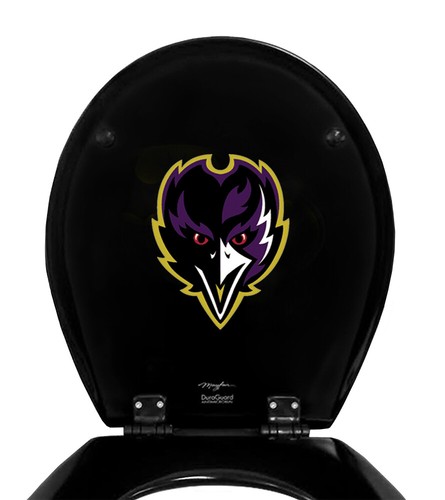 Runder Toilettensitz NFL Football Logo Aufkleber auf schwarzem Finish Massivholz Deckel Abdeckung - Bild 50 von 79