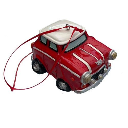 Deko Mini Auto Rot zum aufhängen im Comic Stil Baumschmuck Geschenk Dekofigur - Bild 1 von 1