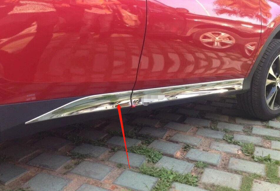 For Toyota RAV4 2013-18 Chrome Side Door Body protect Molding Sill Guard Trim 4p