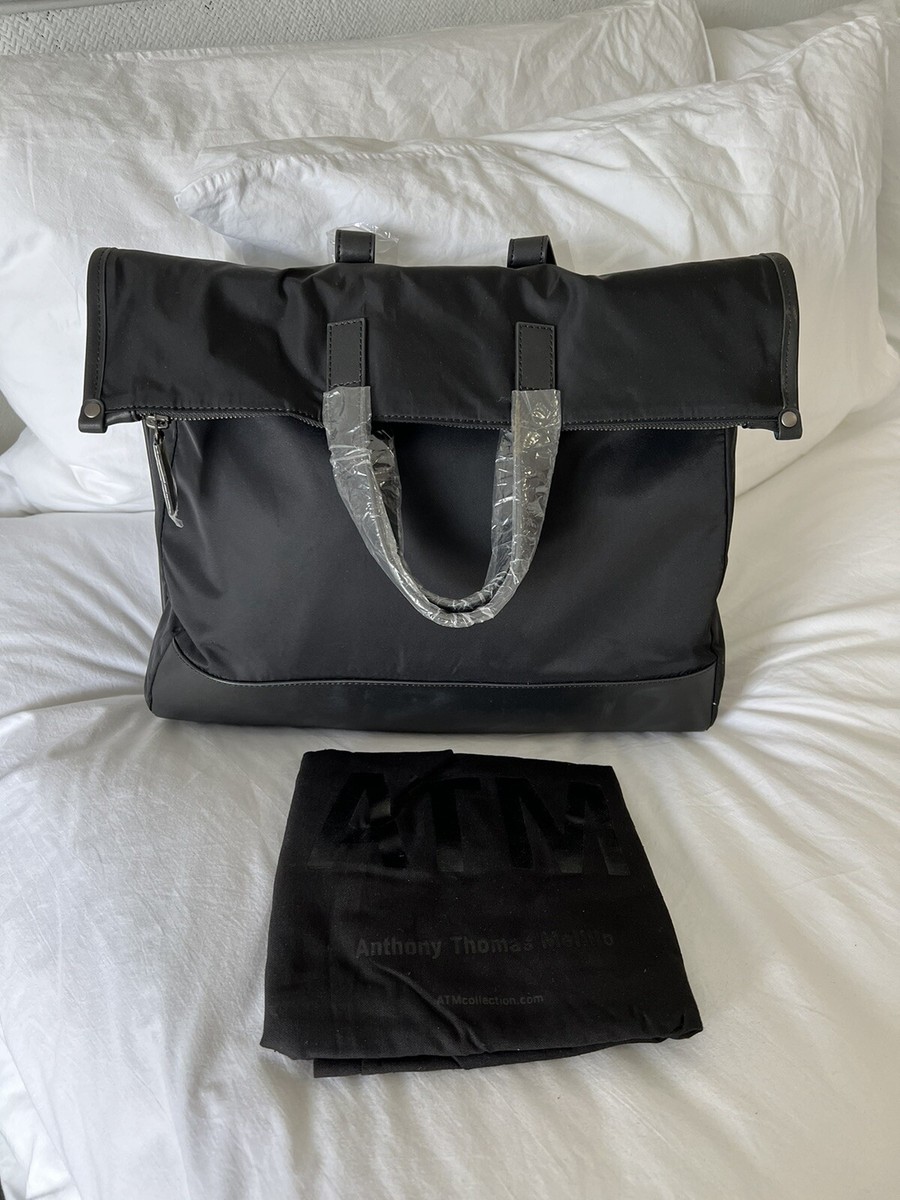 ATM Anthony Thomas Melillo Black Nylon Leather Backpack Tote  display picture 3