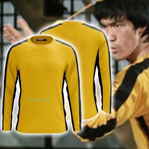 Cosplay Bruce Lee Game of Death Costume Adult Men Top Pants Yellow Stage Show