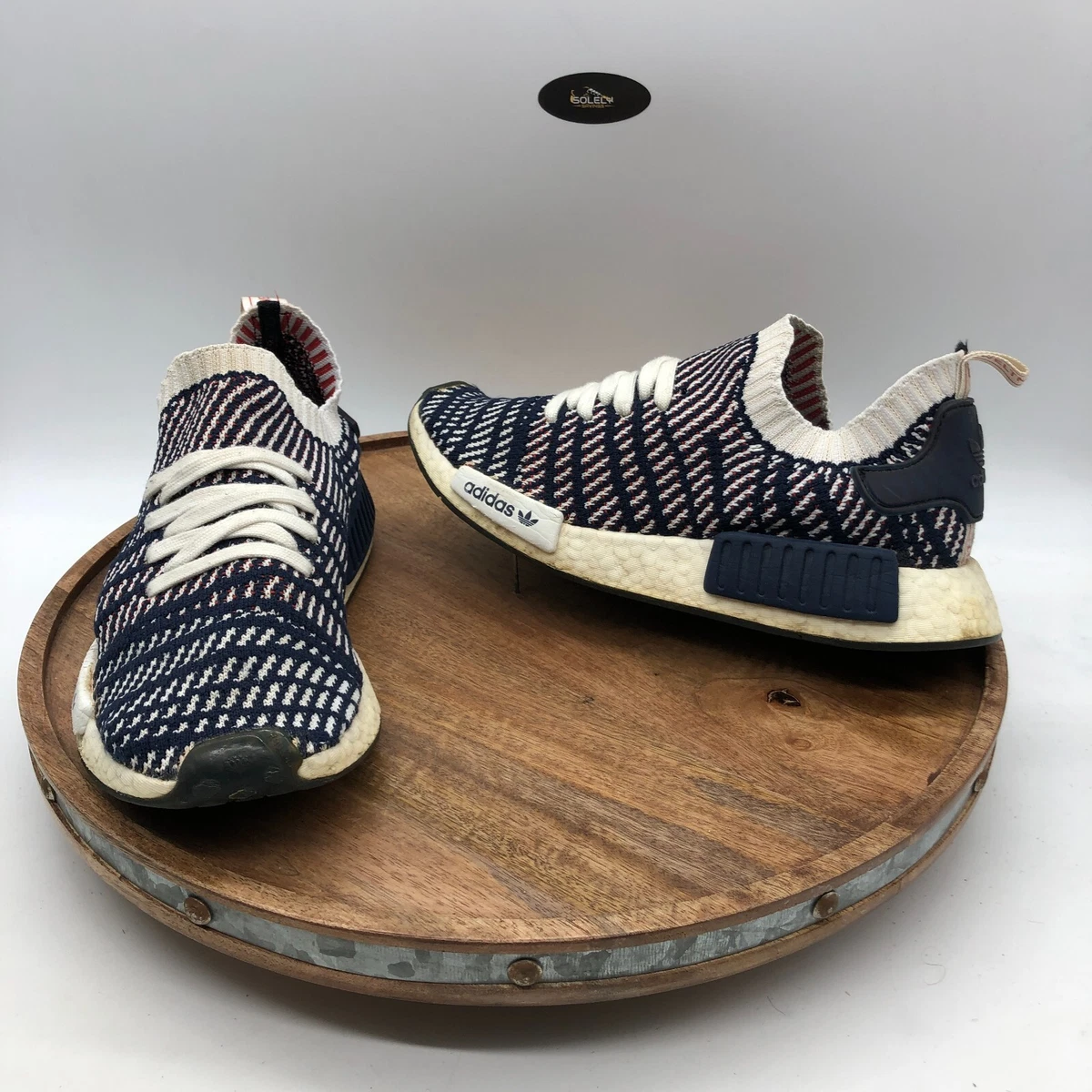 Adidas NMD R1 STLT Navy Blue White Red Men's Size 8 D96821 | eBay