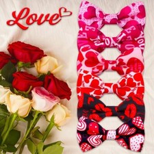 Puppy Bows  Valentine's day heart bow tie dog collar slide bowtie accessory