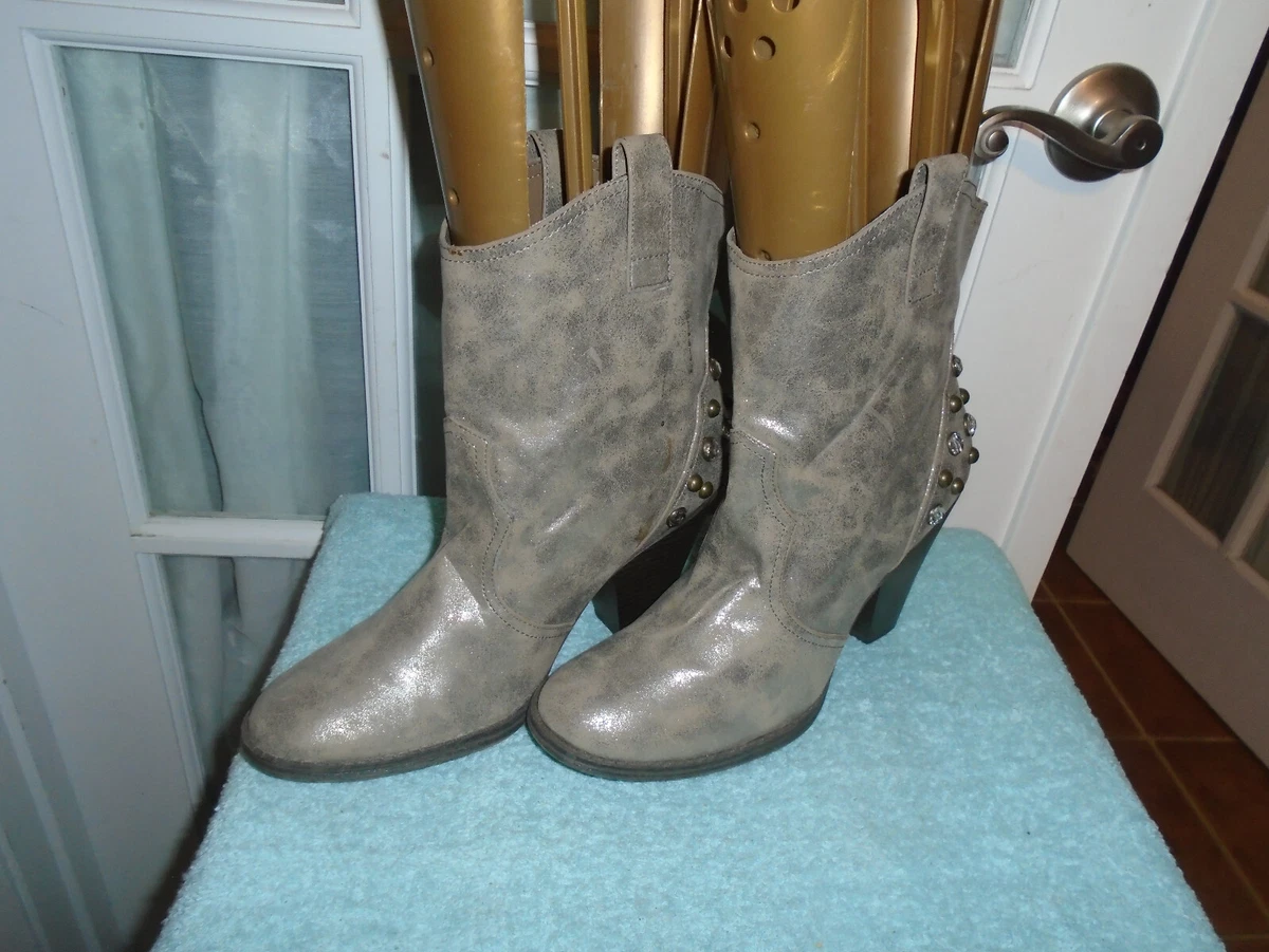 MIA LIMITED EDITION WOMENS PULL ON EMBELLISHED ANKLE WESTERN BOOTS