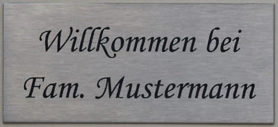 LASER-FANTASY Edelstahlschild Gravur personalisiert 60 x 20 mm Lasergravur Namens-Türschild