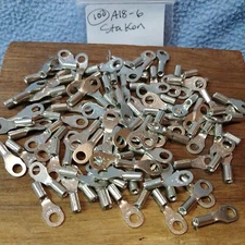 (100)A18-6 Sta-kon Uninsulated Ring Terminal Connector 22-16, #6 bolt T&B