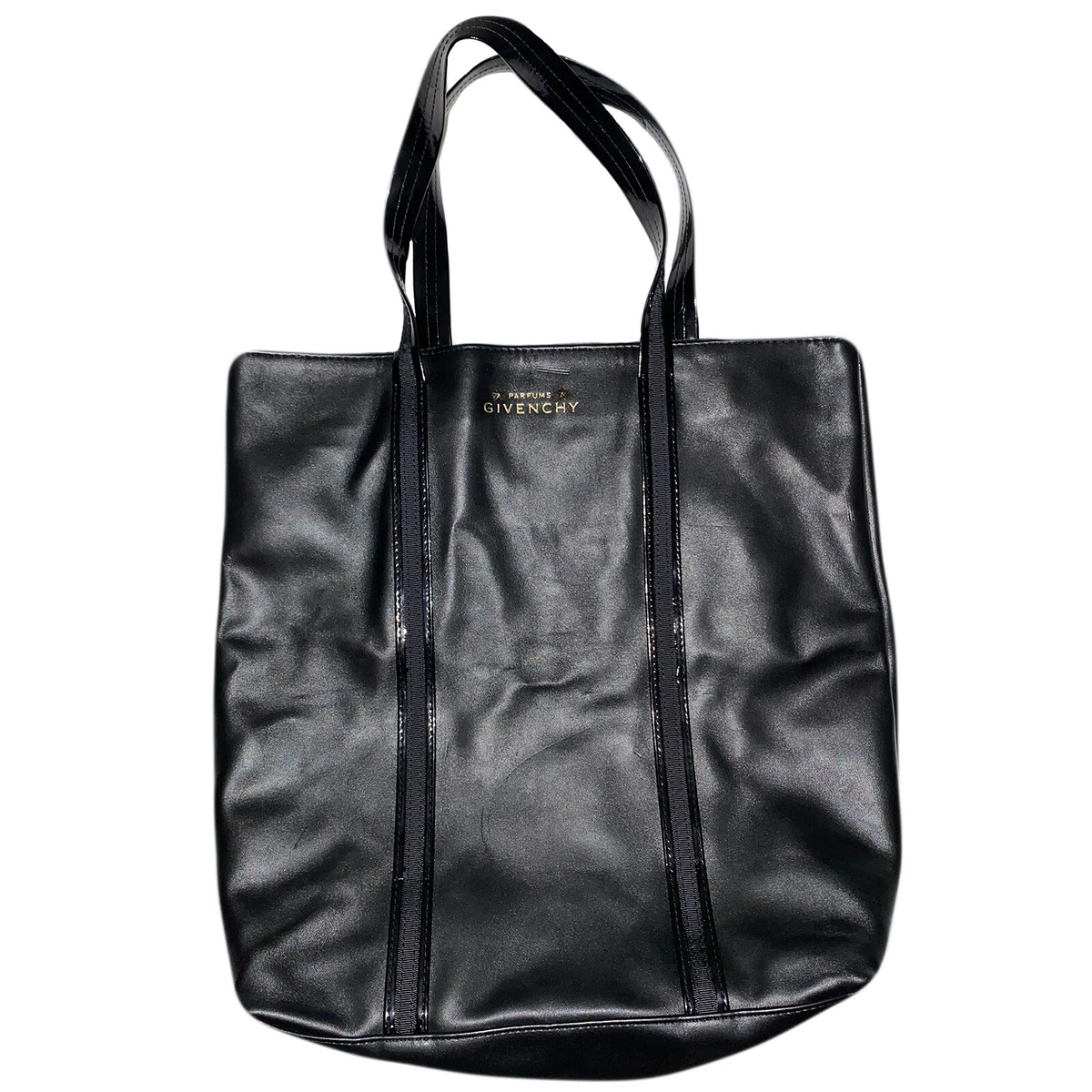 Givenchy Parfums Large Black Leather Tote Bag