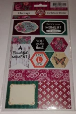 Ruby Rock-It Heritage Cardstock Stickers 25 Pieces Crafting Scrapbooking Family