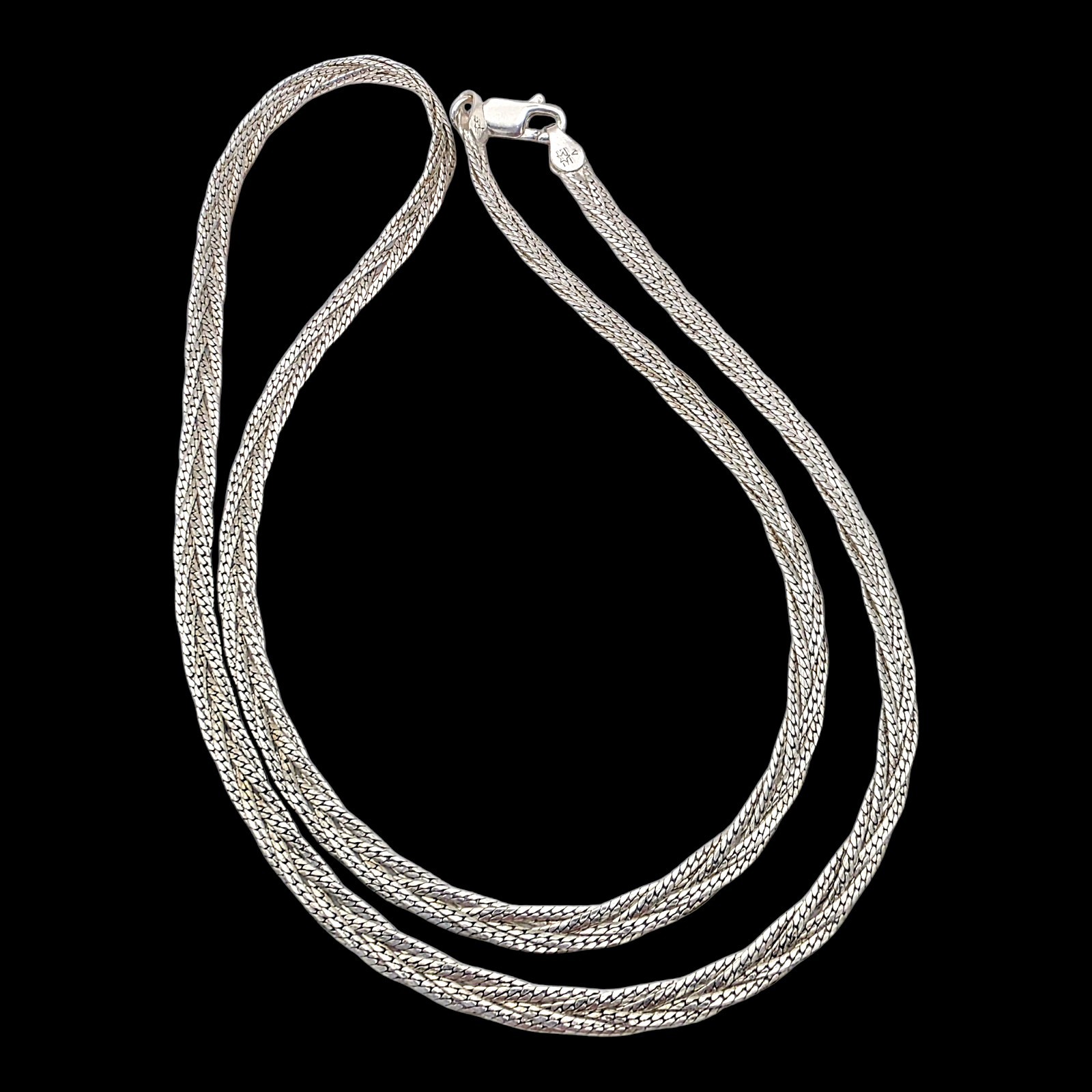 925 Solid Sterling Silver Wheat Chain Necklace 3.… - image 1