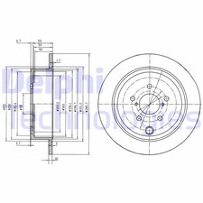 2x Bremsscheibe hinten Delphi BG4158 passend für SUBARU TOYOTA