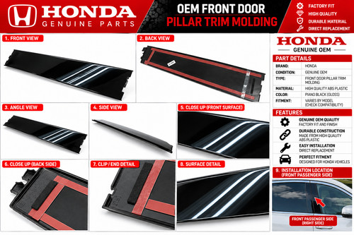 2021 Honda Accord OEM Front Right Passenger Side Door Window Molding Trim
