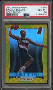2012 Panini Prizm Damian Lillard #245 Gold Prizm PSA 10