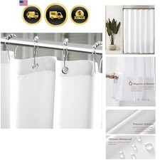 Waterproof Fabric Shower Curtain Liner with 6 Weighted Magnets,72 x 72 inch H...
