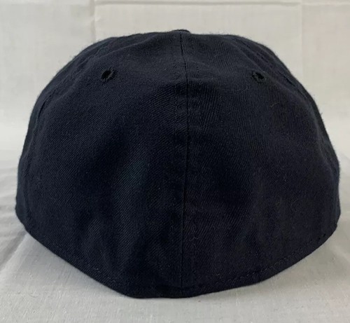 Cappello vintage anni 90 New Era aderente berretto arbitro tesa corta blu navy uomo 7 baseball - Foto 2 di 6