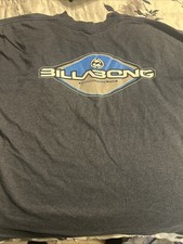 Vintage Y2K Billabong Graphic Print T-shirt Sz XL Blue Beach Surf Made In USA