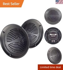 Compact 5-Inch Wall Mount Outdoor Speakers - Water Resistant Powerful Sound