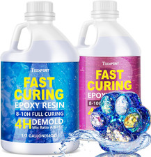 Fast Cure Epoxy Resin: 4 Hours Demold 128OZ Bubble-Free  Anti-Yellowing Crystal
